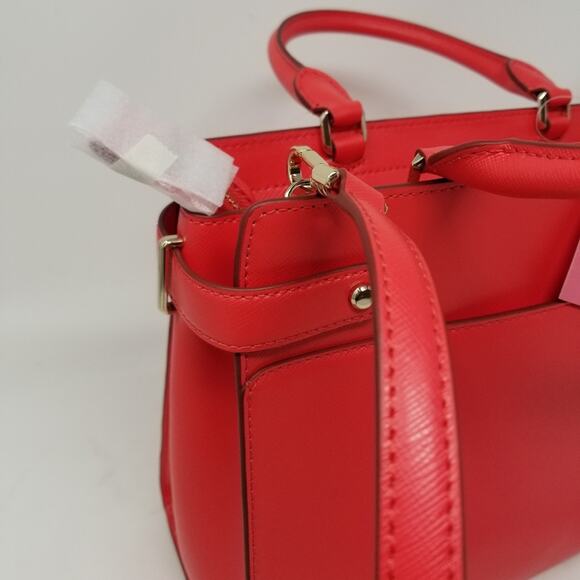 Kate Spade NEW Red Medium Satchel Handbag Zipper Closer Comfortable Women's Bag - Picture 5 of 14